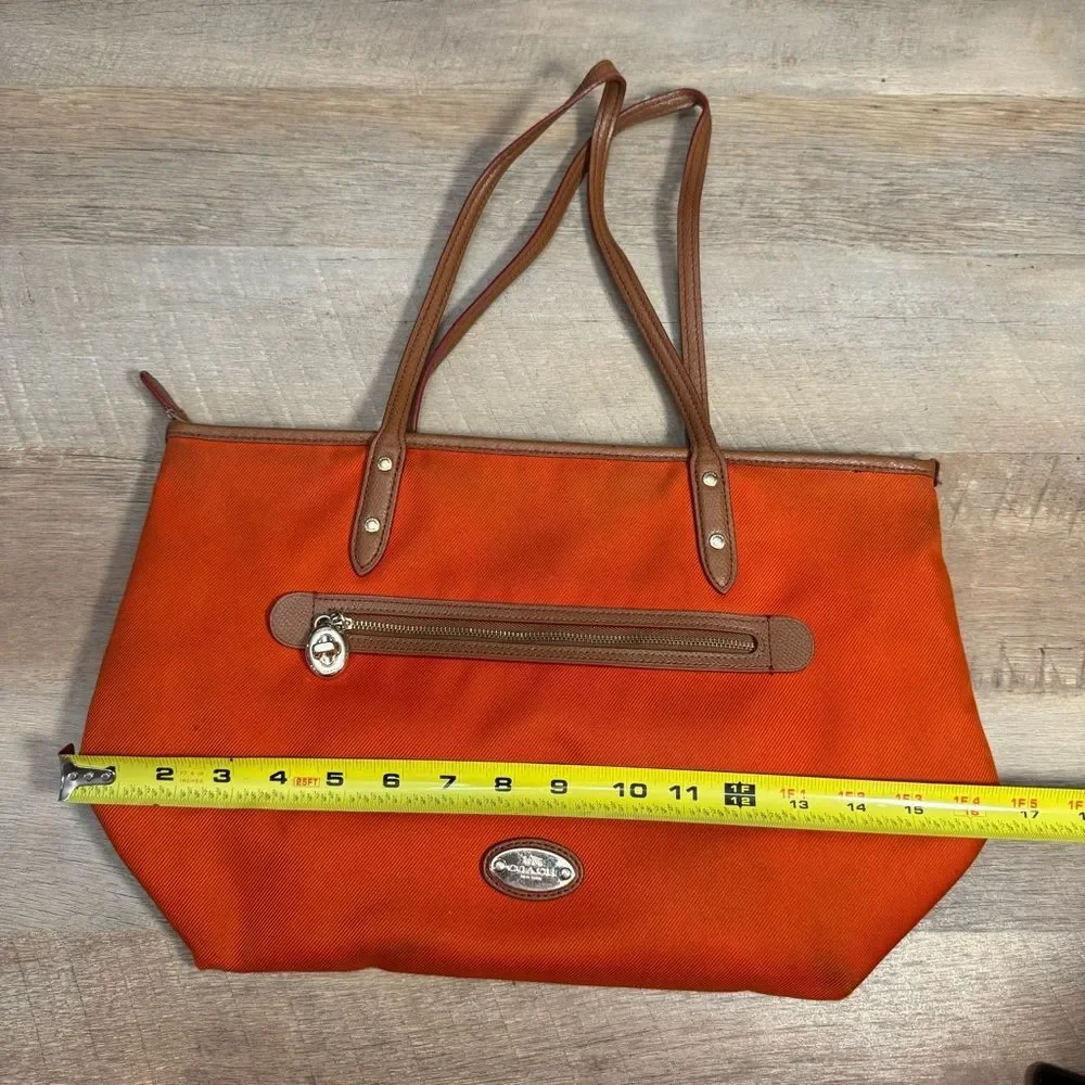 Coach Orange Sawyer Tote Bag